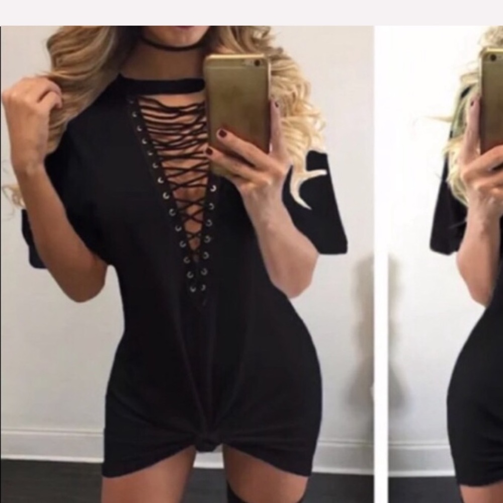 V neck Casual Oversized Tee - Picture 2 of 3